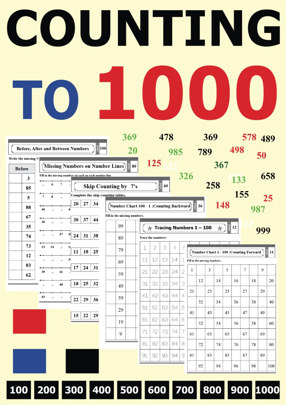 Counting to 1000: Tracing, Learn to Count (Forwards & Backwards), Skip Sequences, and Number Comparisons