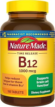Nature Made Vitamin B12 1000 mcg Time Release Tablets, 160 Tablets