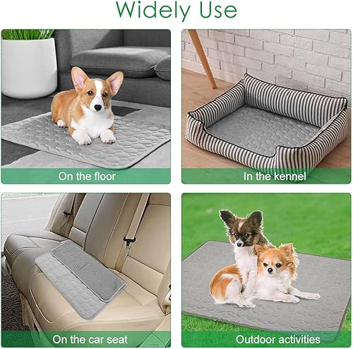 Miniatura 5 de Tapete de refrigeración para perros y gatos, tapete de seda de hielo, manta o cojín de refrigeración para jaula, sofá, cama, piso o asiento del auto
