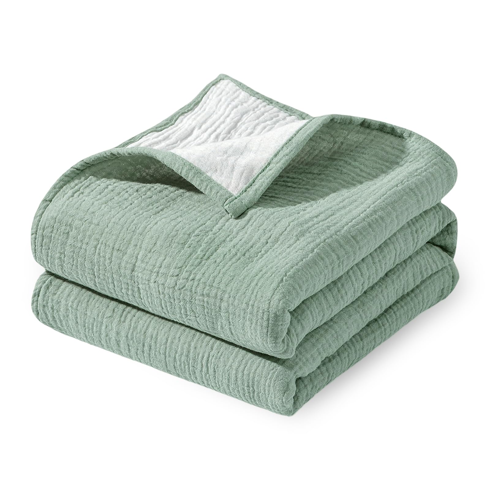 Muselina Manta Swaddle bebé, Muslin Bebé 90x90cm, Algodón Suave para Nuevos Nacidos, Mantas Envolventes (Verde)