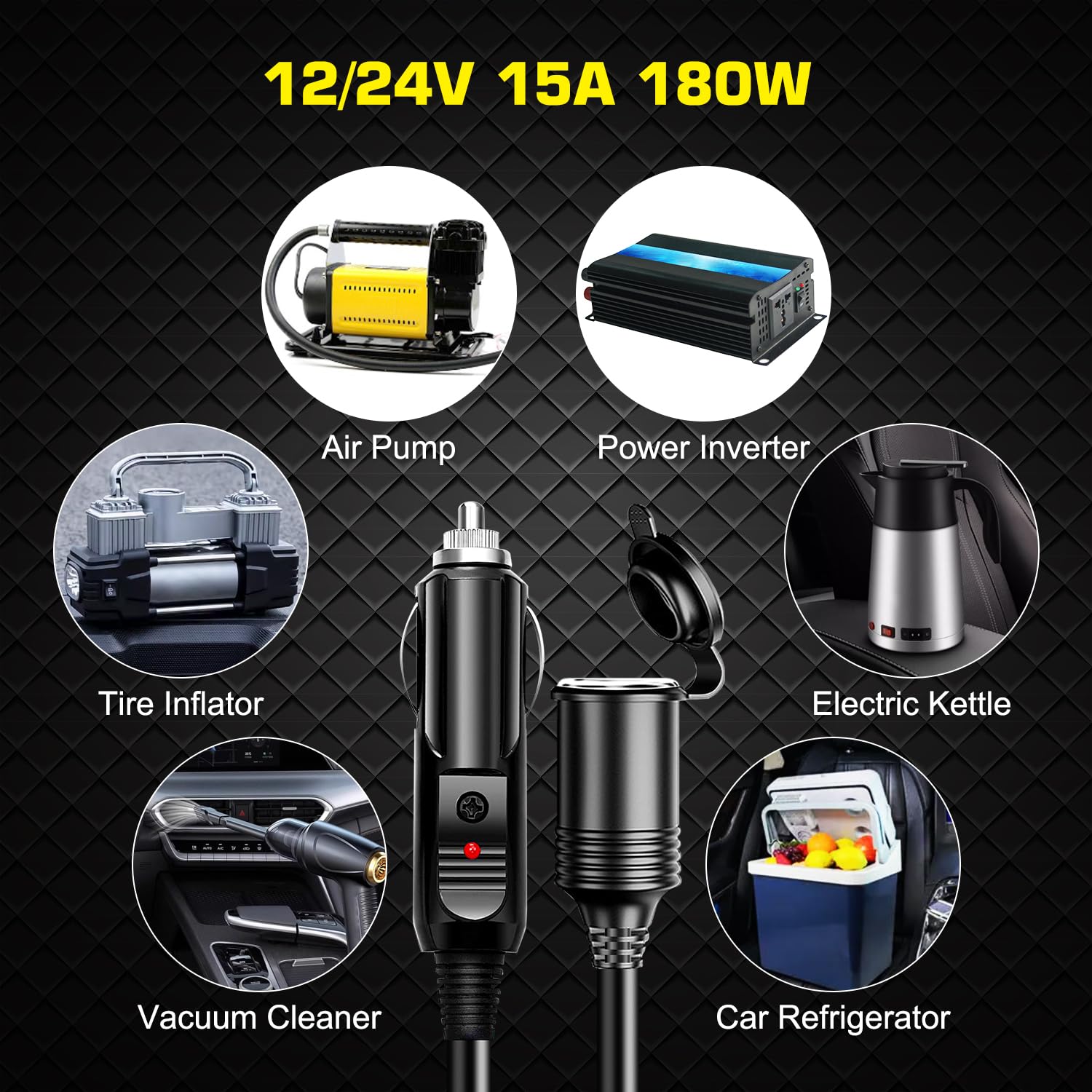 Cavo Di Prolunga per Auto, 6 M, 12 V/24 V, Prolunga, Fusibile
