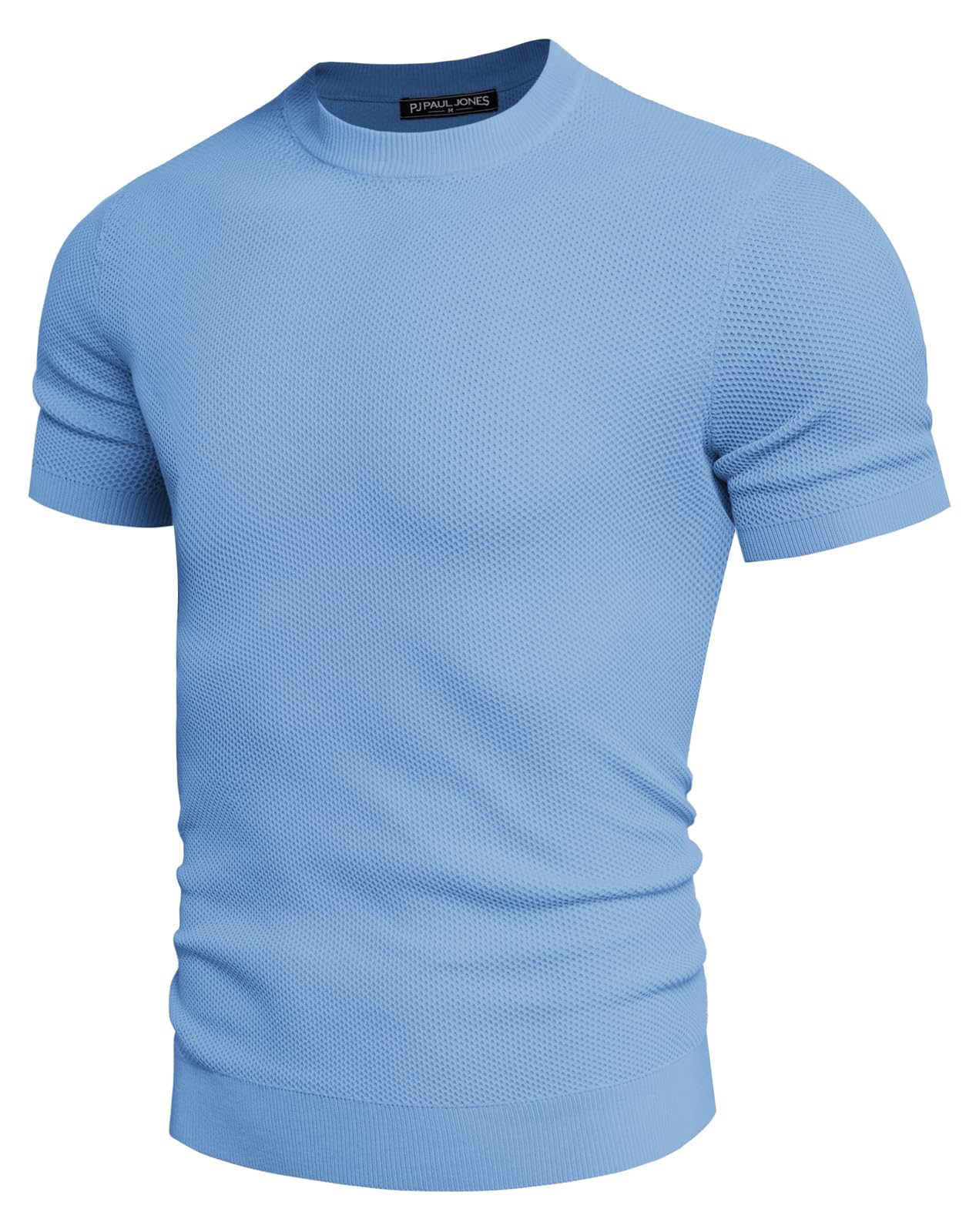 PJ PAUL JONES T-shirt da uomo Casual Maglia Manica Corta Girocollo A Nido D'ape Waffle Solido Maglia Pullover Tees