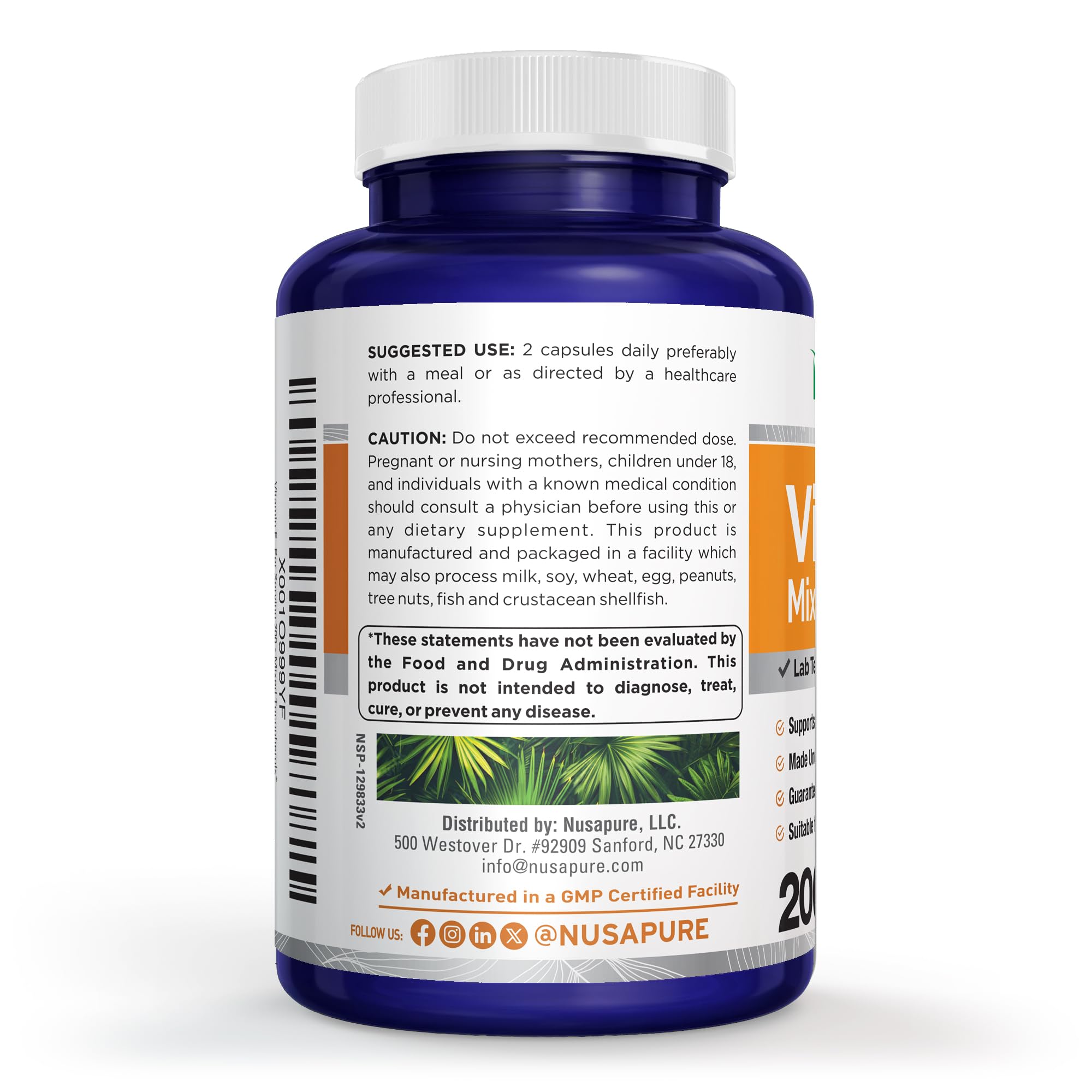Vitamin E Mixed Tocopherols, Vegan, 200 Veg Capsules - 100 Servings — Amazon image 2