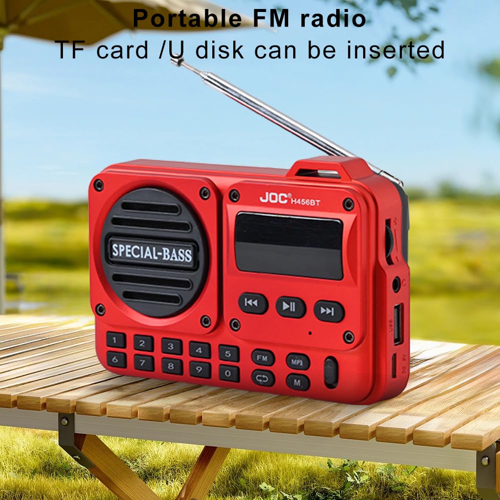 Radio FM portátil con Pantalla LED Grabadora de Radio Digital BT 5.4 Altavoz de Radio para Viajes en casa Regalos para Personas Mayores