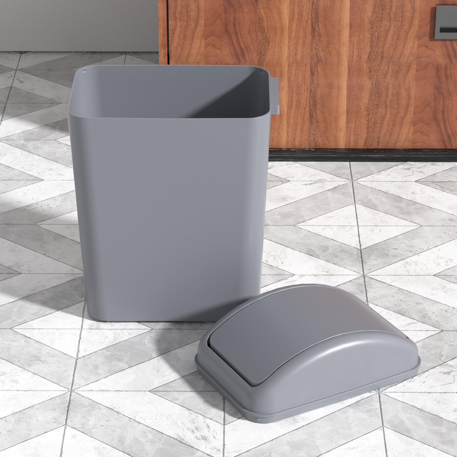 Cestino A Coperchio Oscillante Cestino Per Rifiuti A Coperchio - Foto 8