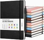 6 Pack Journal Notebooks for Work with 6 Pens, A5 Hardcover Notebook,Business Notebooks Bulk, College Ruled Notebook for Men, Leather Journal for Writing, 160 Pages, 100GSM Thick Paper (5.7" x 8.3")