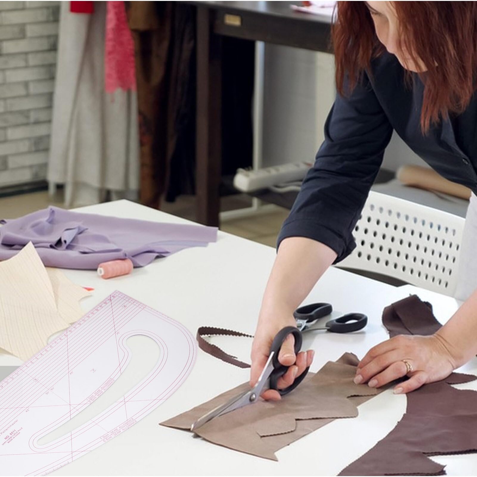 DOITOOL Regla de marcado de patrones de costura, regla de diseño de moda, regla de marcado de ropa, regla de curva para hacer patrones