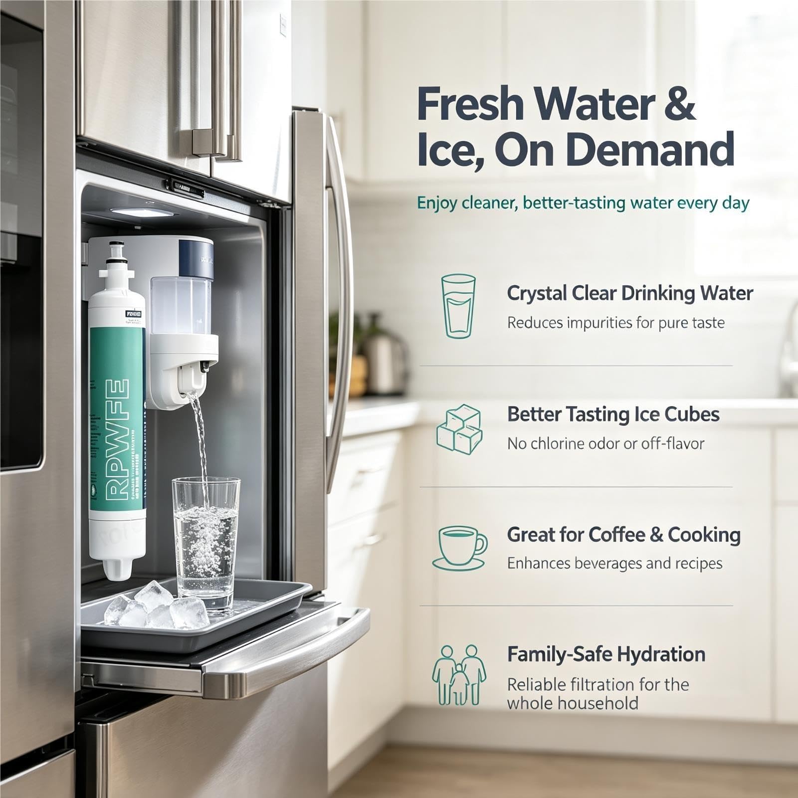 Reemplazo del filtro de agua del refrigerador compatible con GE RPWFE PFE
