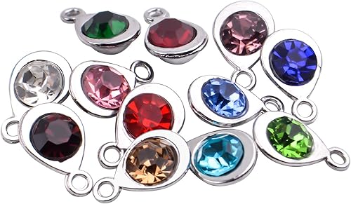 Miniatura 6 de Aylifu 24 dijes de cristal con diamantes de imitación, colgantes de piedras bithstones en forma de gota de agua para hacer joyas, collares, pulseras