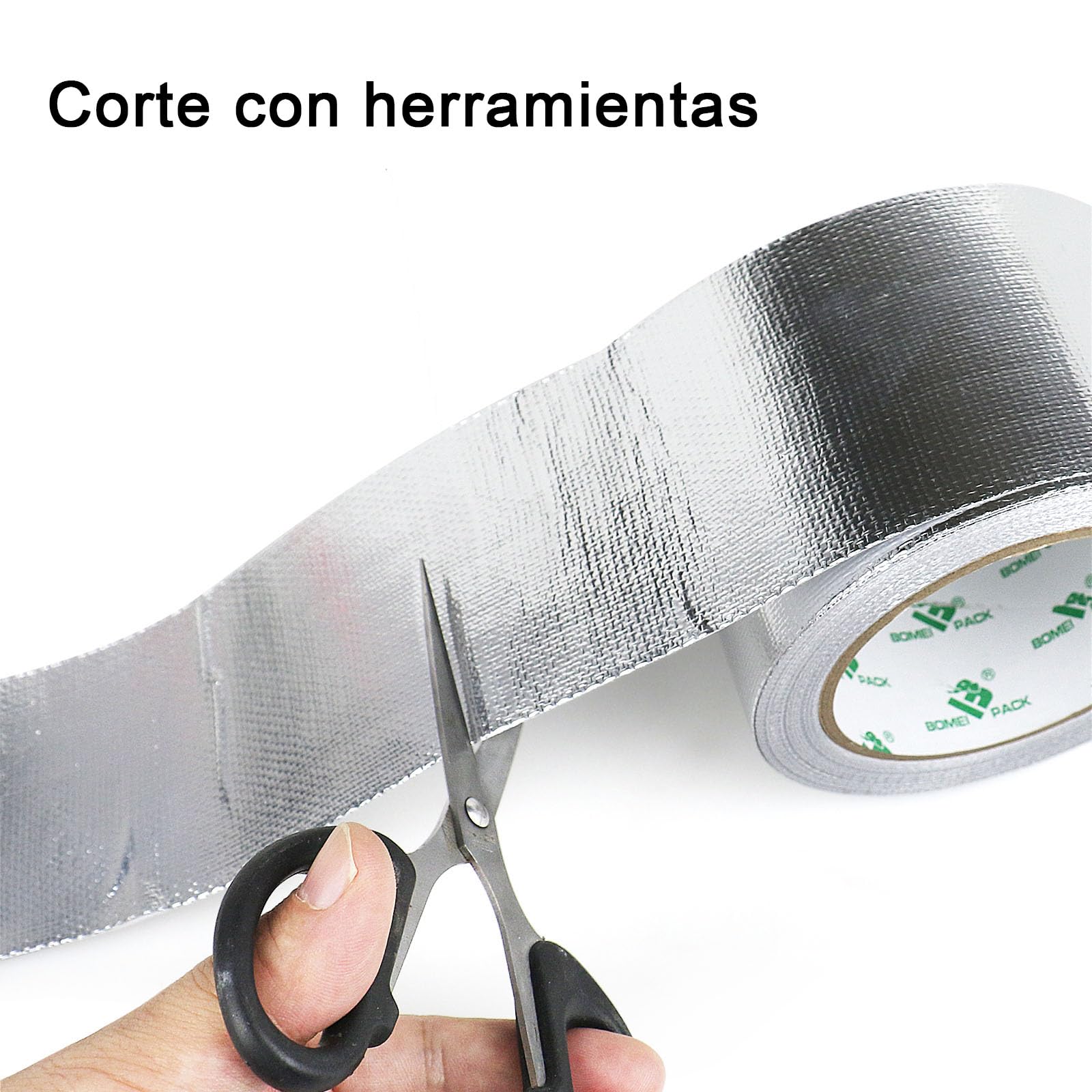 BOMEI PACK Ruban adhésif renforcé en aluminium, 75 mm x 20 m, idéal pour sceller, réparer et isoler les surfaces dans les projets
