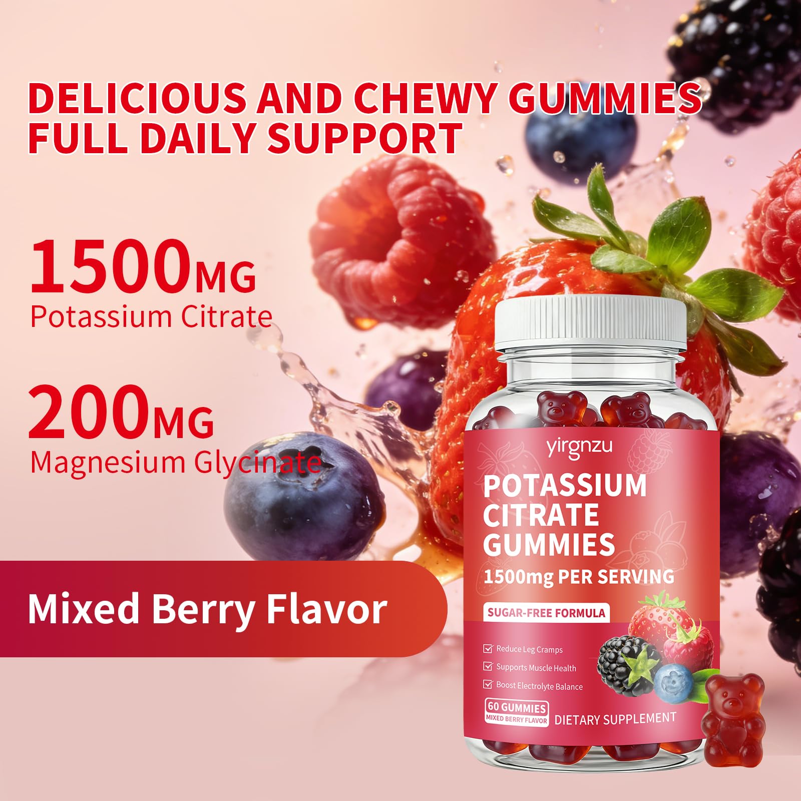 Potassium Gummies 1500mg, Chewable Potassium Supplement — Amazon image 5