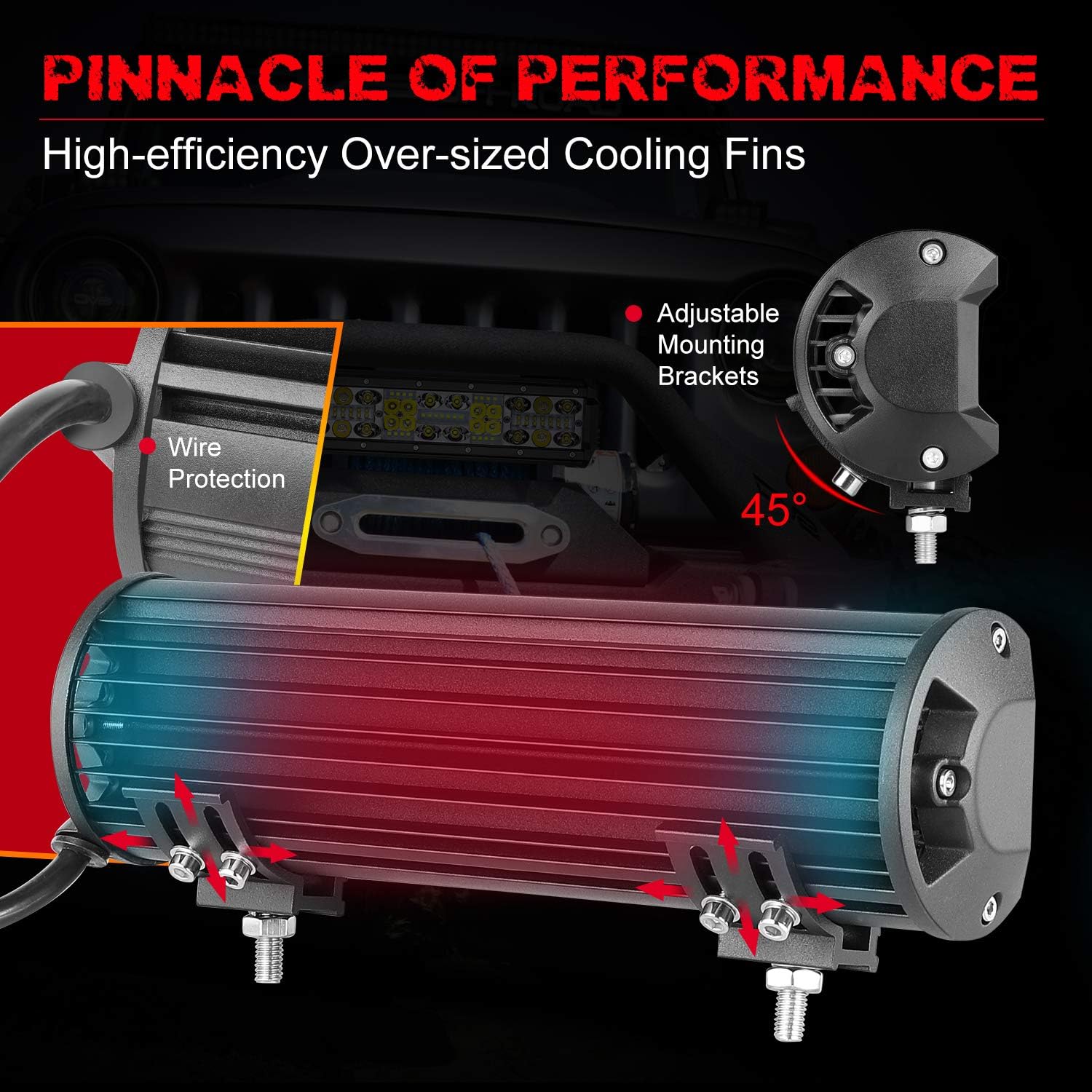 10 Inch LED Light Bar 150W Off Road Driving Lights Waterproof Backup Work Lights Spot Flood Combo Light Bars for 4x4 ATV UTV Car Truck Boat