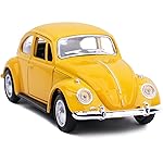 Berry President 1967 Classic Beetle Bug Vintage 1/32 Scale Diecast Metal Pull Back Car Model Toy for Gift/Kids (Yellow)