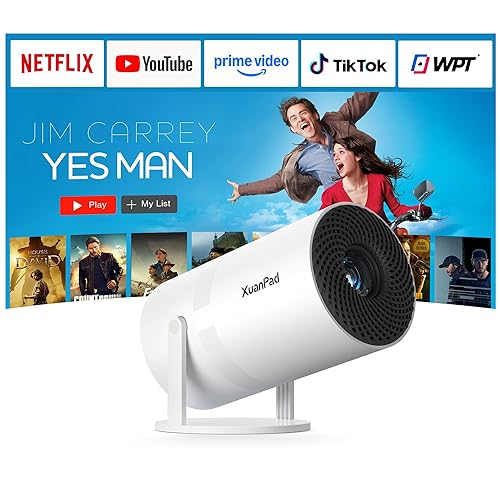 [Officially-Licensed APPS & Electric Focus] XuanPad Smart Mini Projector with WiFi and Bluetooth, Full HD 1080P Portable Projector, Auto Keystone, Dust Removal and Heat Dissipation Design - 300ANSI Electric Focus
