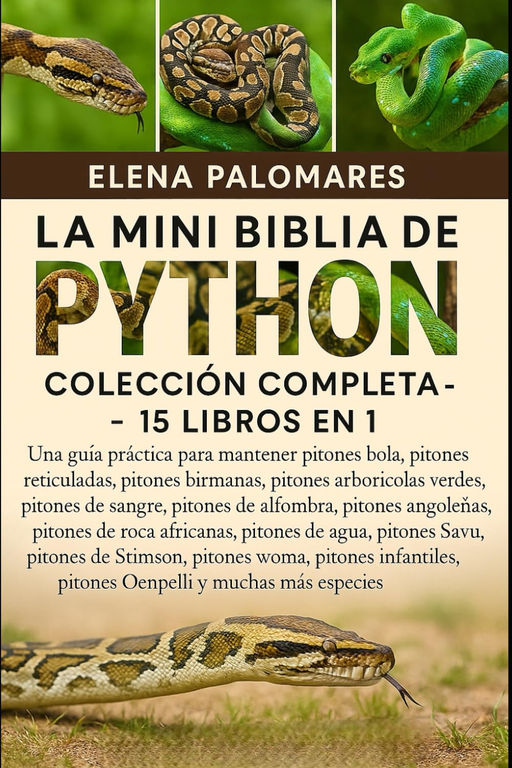 LA MINI BIBLIA DEFINITIVA DE PYTHON: COLECCIÓN COMPLETA - 15 LIBROS EN 1: Una guía práctica para mantener pitones bola, pitones reticuladas, pitones ... pitones de alfombra, pitones angoleñas...