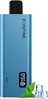 Eonfine 電子タバコ 使い捨て 煙の量調節可能 シーシャ 薄型軽量 ベイプ 12000回吸引可能 vape LEDスクリーン付き 禁煙 爆煙 電子シーシャ 禁煙グッズ パイポ 水蒸気タバコ 電子たばこ ベイぷ本体 ニコチンなし ミントメンソール