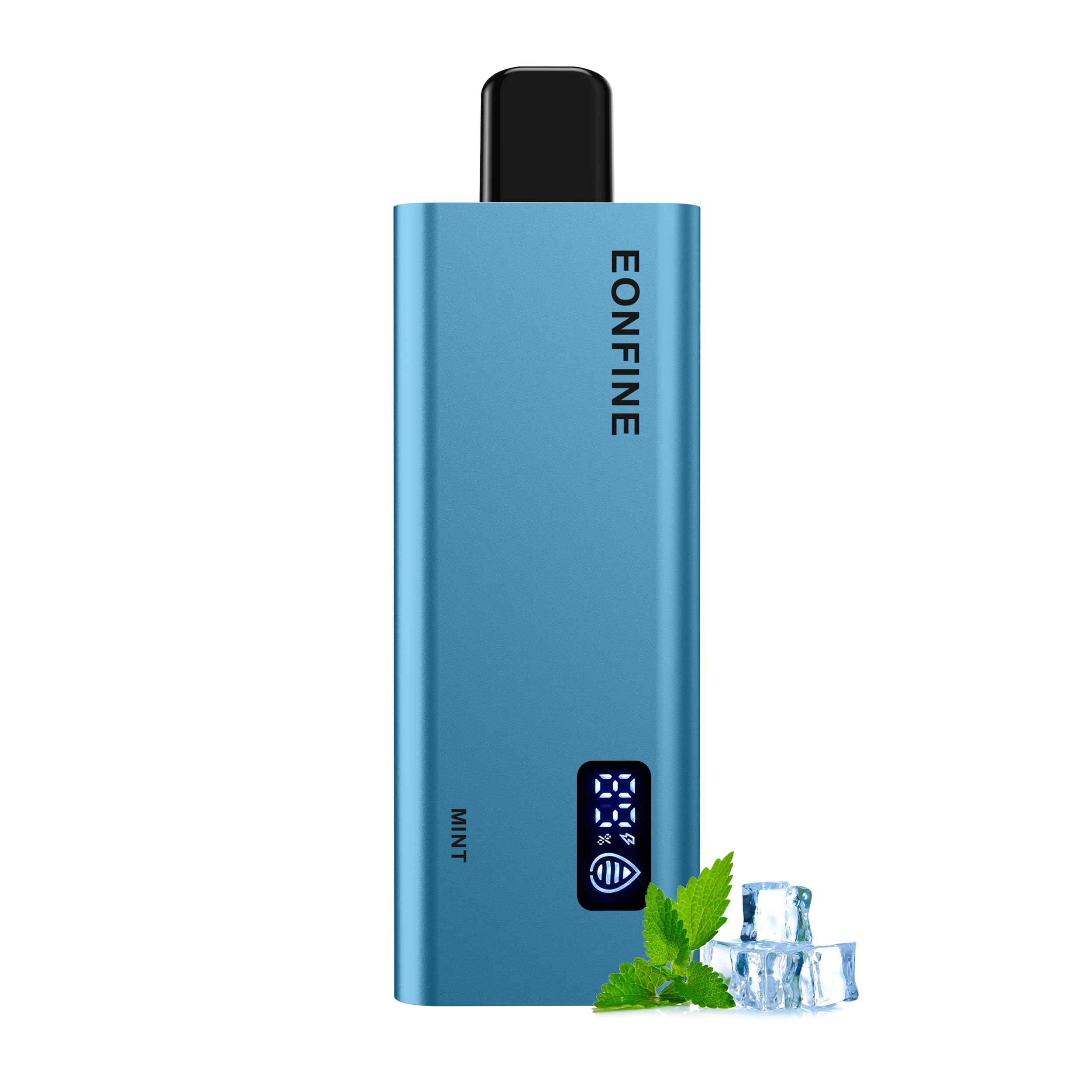 Eonfine 電子タバコ 使い捨て 煙の量調節可能 シーシャ 薄型軽量 ベイプ 12000回吸引可能 vape 電子シーシャ 禁煙グッズ | LEDスクリーン付き 禁煙 爆煙 パイポ 水蒸気タバコ 電子たばこ ベイぷ本体 ニコチンなし ミントメンソール