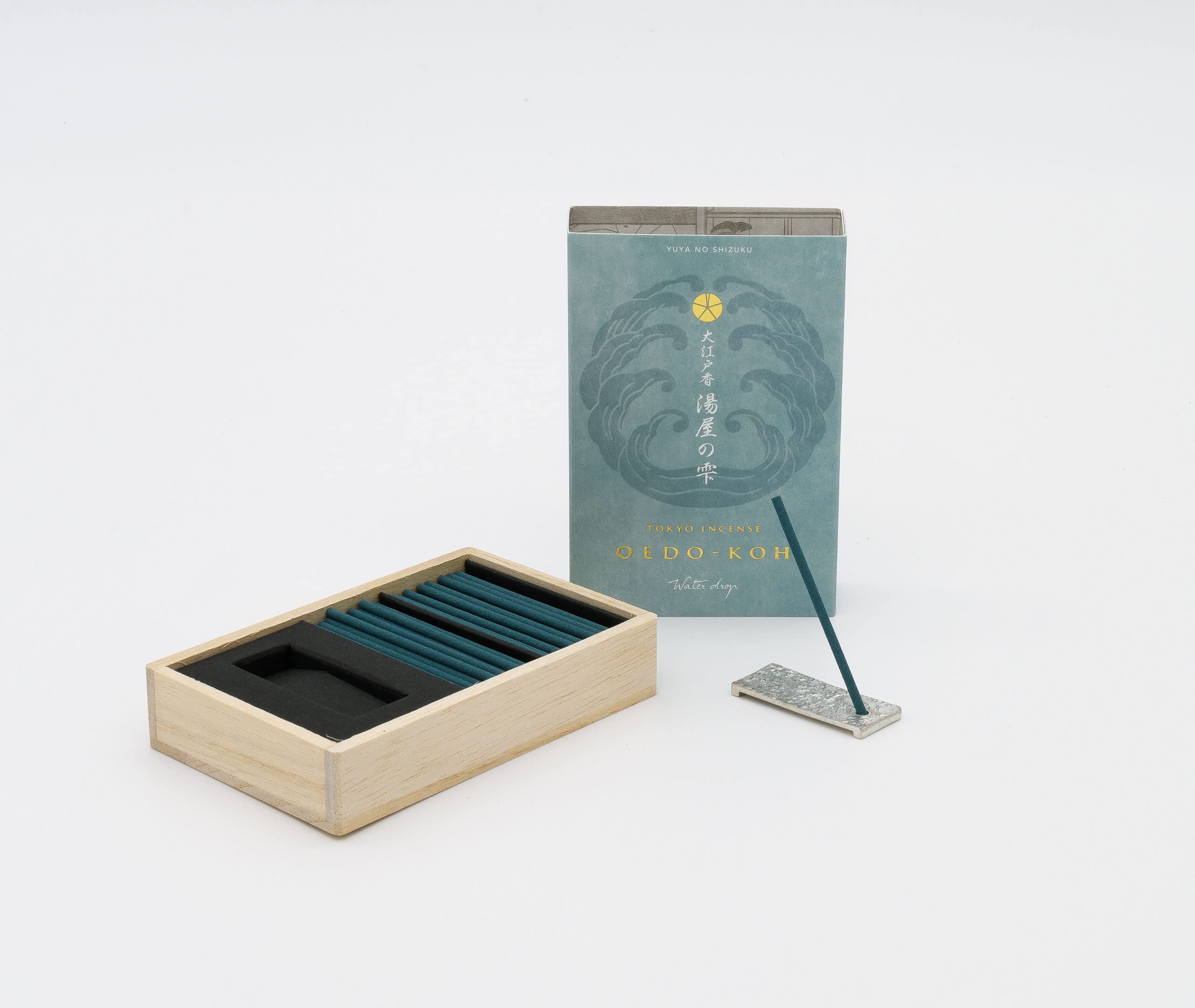 Nippon Kodo Oedo-KOH Wassertropfen Japanische Weihrauchstangen & Halter-Set