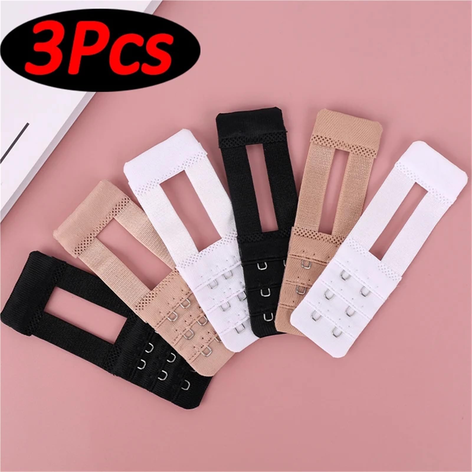 Extensor de Sujetador, 3 Piezas, Extensores Correa Nailon, extensión Hebilla Filas Ganchos for Mujer, Ajuste cómodo