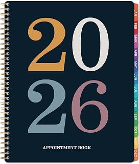 2026 Appointment Book - 2026 Daily Planner from January 2026 to December 2026, 30 Minute Interval Hourly Planner with Tabs, 8.5'' x 11'' Appointment Planner