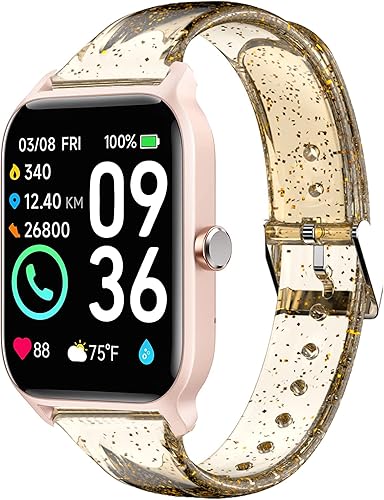 Correa de reloj inteligente compatible con TOOBUR IDW13 de 1.8 pulgadas, correa deportiva transparente de silicona suave, 5.6-7.1 pulgadas,