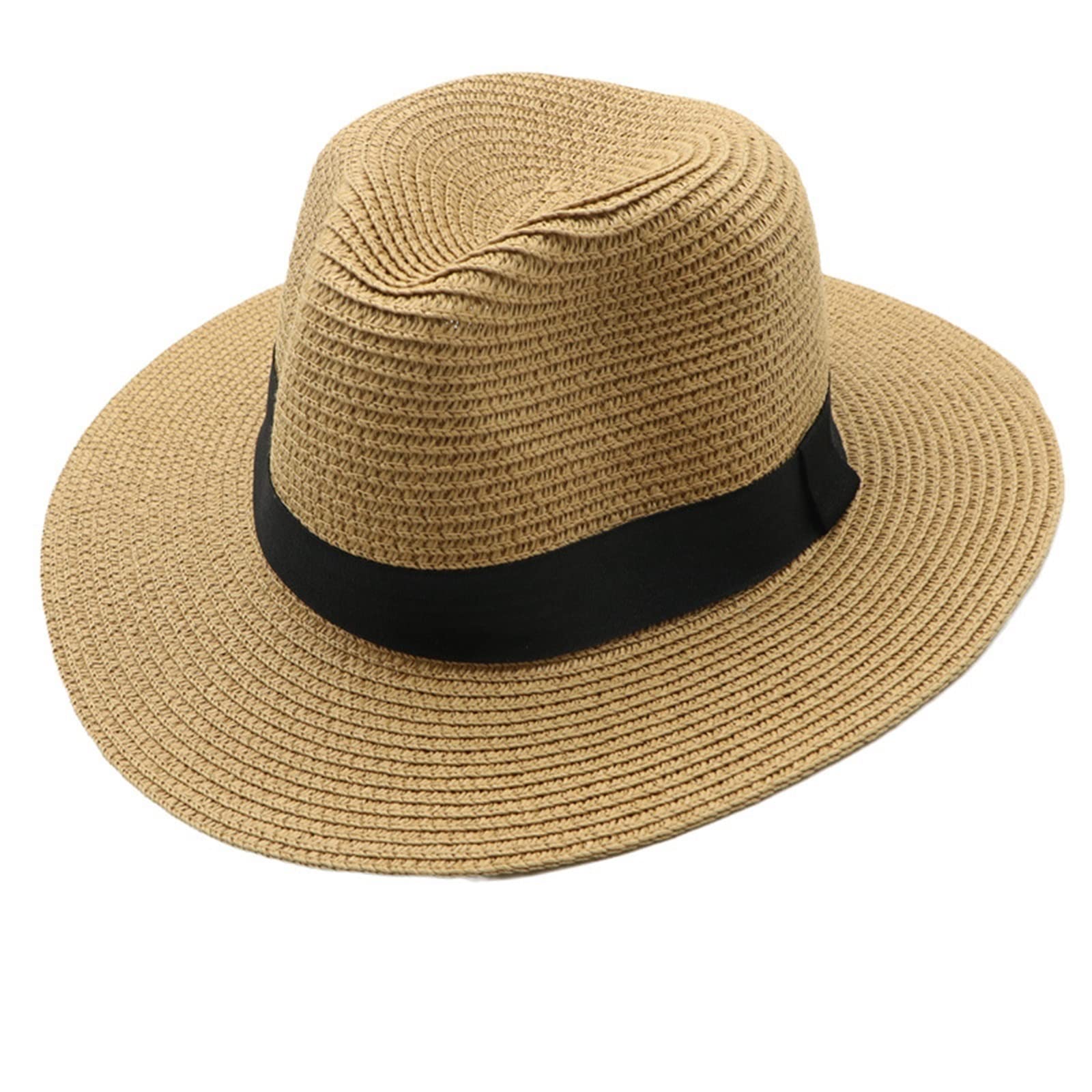 Anea Hill Napa Panama Hat Straw Natural Tan Black Band Size M Classic Summer Natural Straw Panama Hat – Leather Band | The Favorite Hat  main image 3