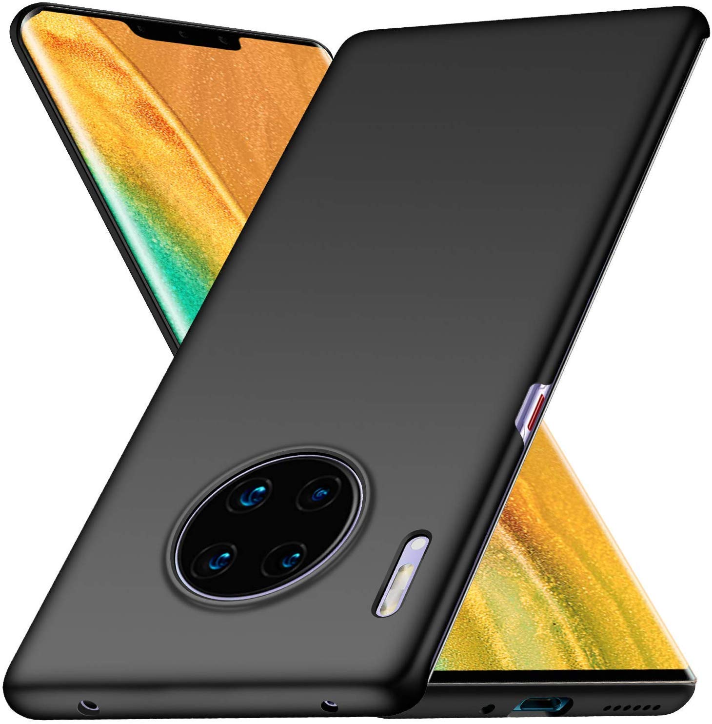 FanTingCase for Huawei Mate 30 Pro, [Ultra-Thin] [Anti-Drop] [Silk Feeling] protective Phone Case PC Hard Cover for Huawei Mate 30 Pro-Black