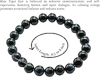Vista 400 de Amazing Gemstone Pulsera de cristal para mujeres y hombres, pulsera de cristal curativo de protección, pulsera elástica con cuentas de piedras