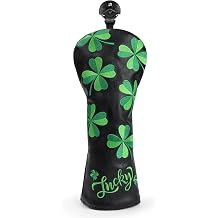 Live Lucky Golf Headcovers - Leather Driver Headcover Shamrock Fairway Wood Cover Hybrid Head Covers
