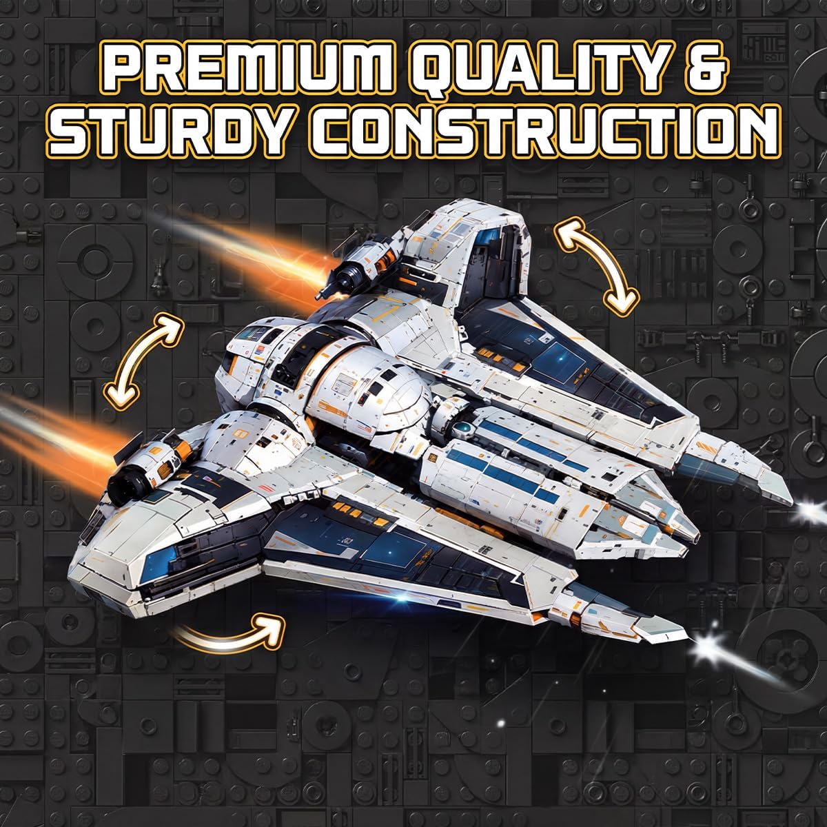 Space Wars Star Fighter Destroyer Building Blocks, War Display Stand Toy Gift, Movie Themed Scenes Sets, Ideas Gift for Adult and Film Fans(2948PCS)