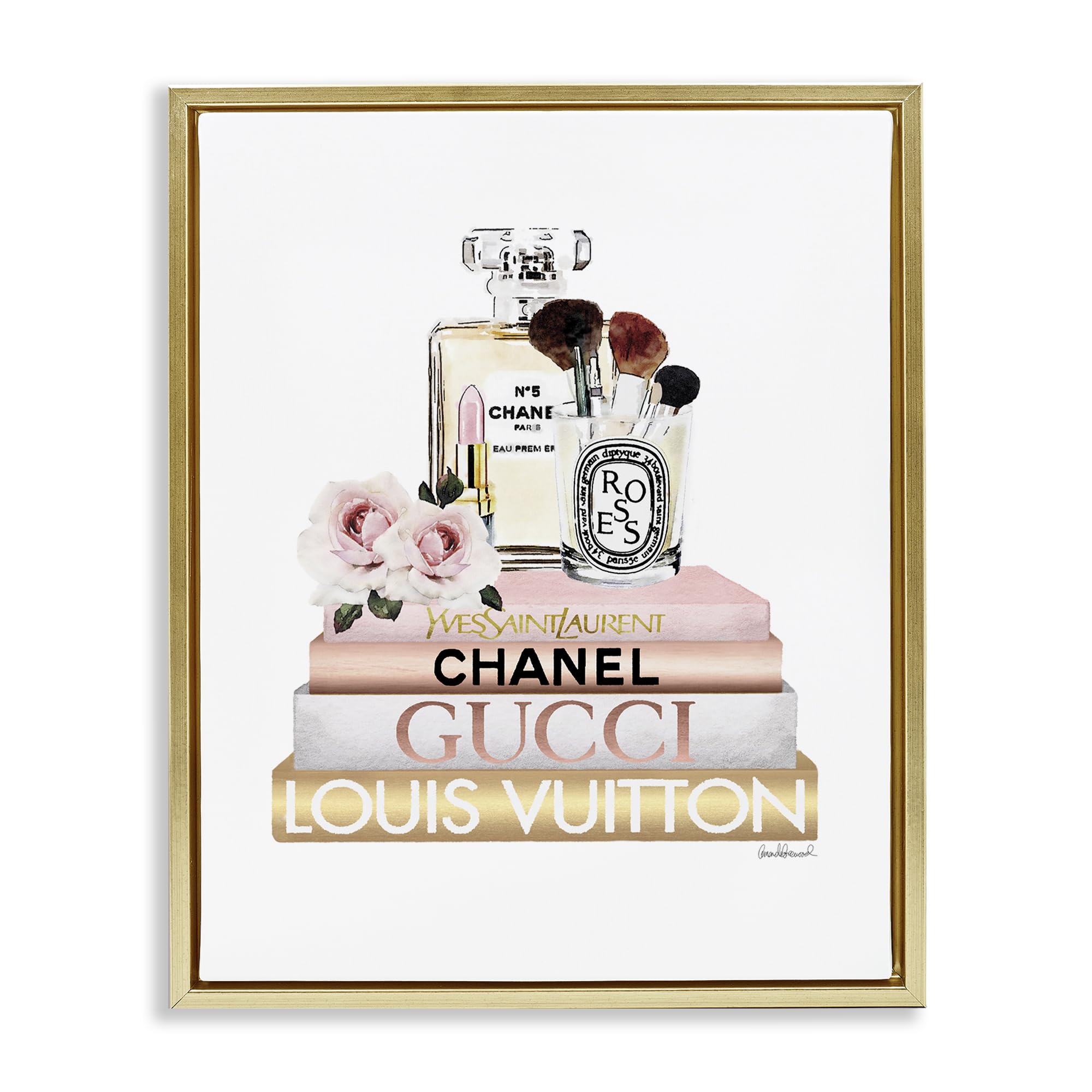 Glam Cosmetics Fashion Books, 16 x 20 Inch Canvas in Floater Frame