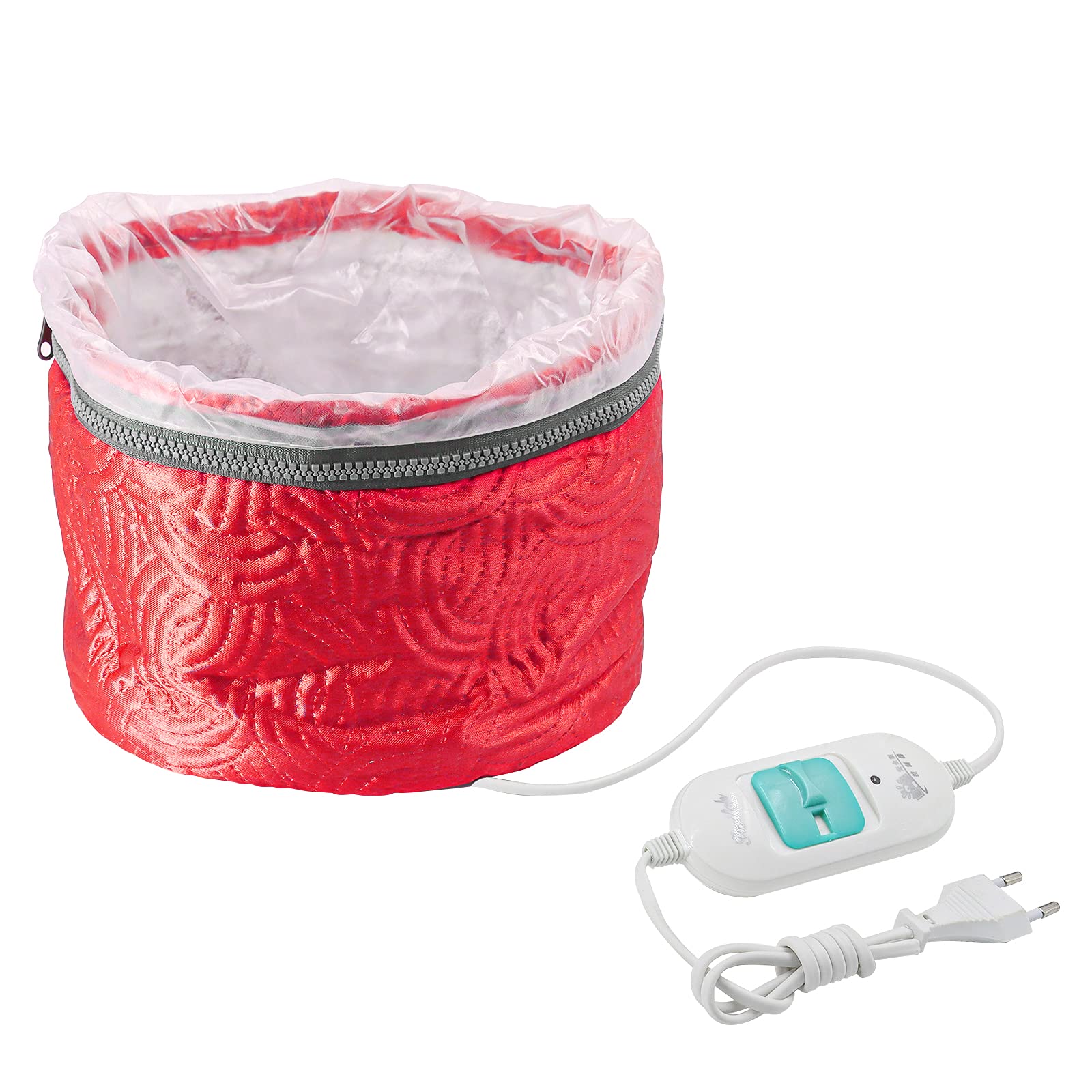 Casquette de soins capillaires,Traitement thermique pour les cheveux électriques,Soins des cheveux à la maison (rouge)