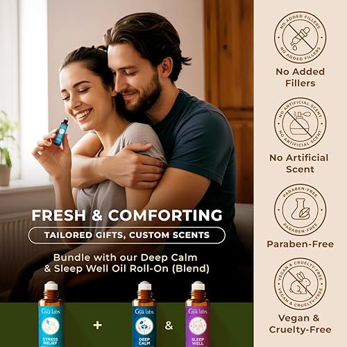 Miniatura 6 de Gya Labs Aceite esencial para aliviar el estrés – Ylang Ylang y geranio de rosa para aliviar la tensión y un mejor sueño – 100 rollos puros,