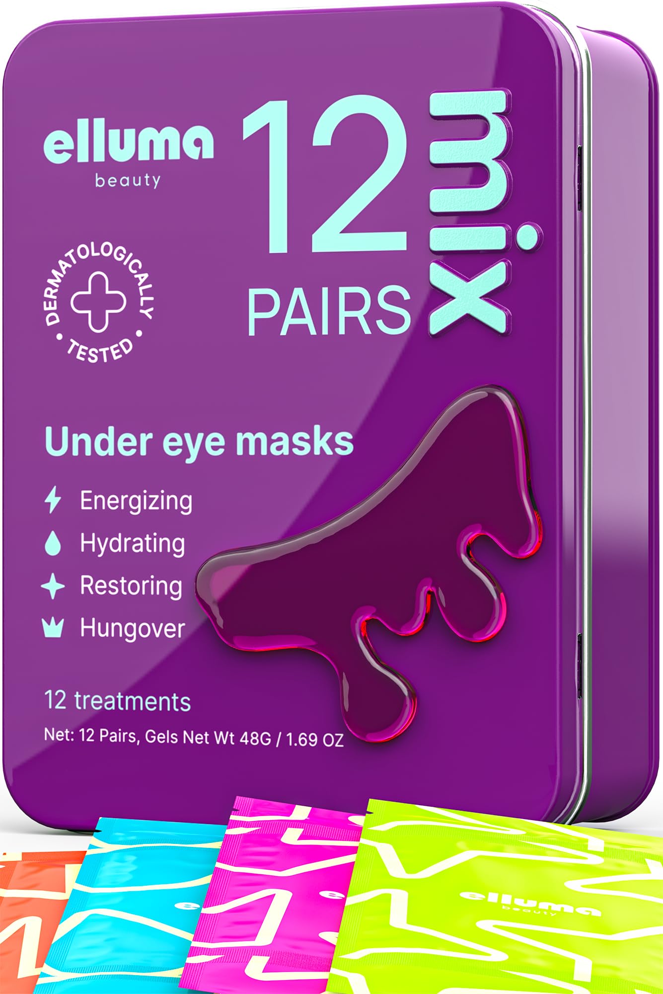Amazon.com : Elluma Beauty Under Eye Patches 12 Pairs of Themed