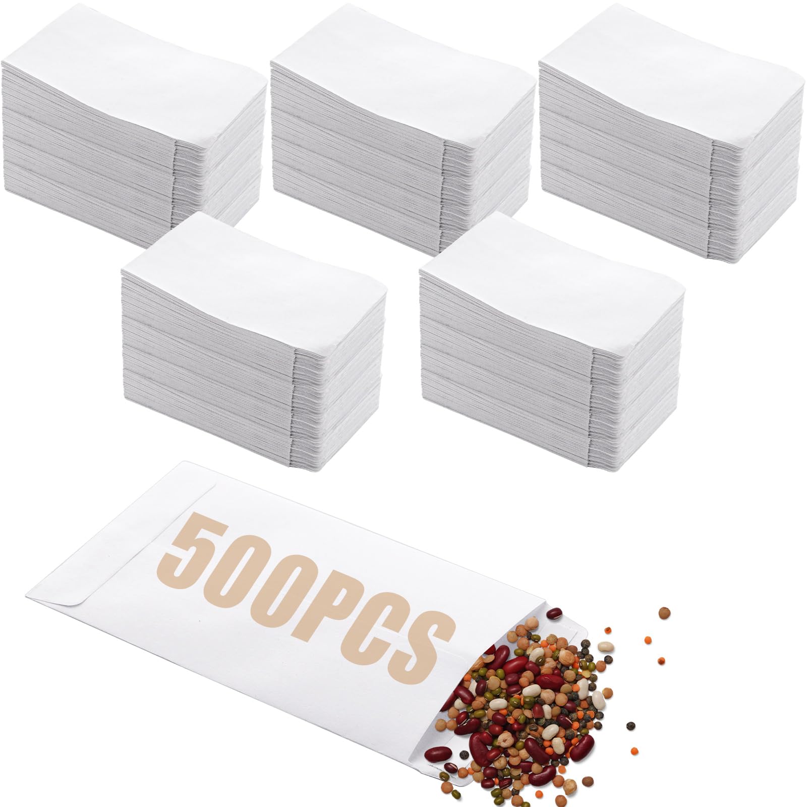 Buste Bianche Piccole Autoadesive 6x10 cm Carta Kraft 500 Pezzi