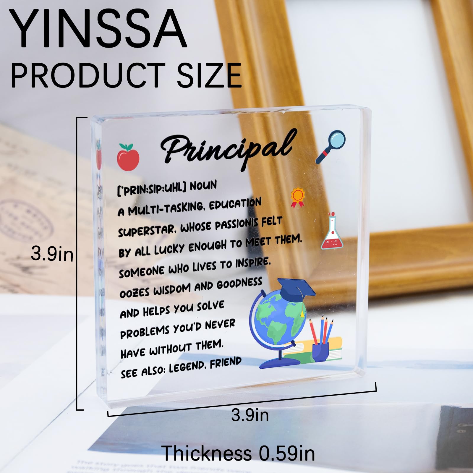 Principal Gifts For Women Men Principal Appreciation Gifts Administrative Professional Day Gift Acrylic Decorative Appreciation Birthday Retirement Graduation Gift For Principals Office Decor