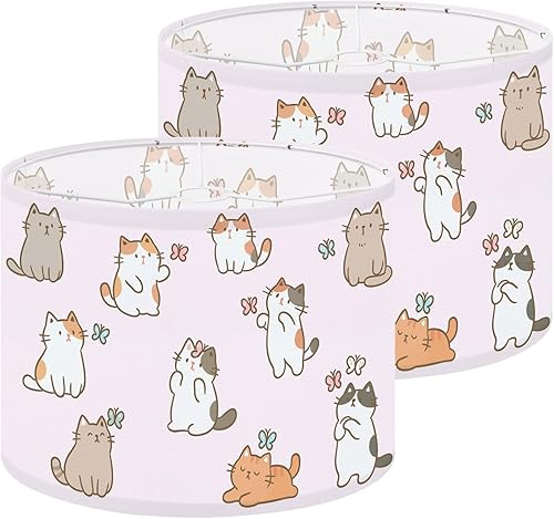 Miniatura 20 de Pantalla de lámpara de tambor de los años 70, pantalla retro rosa beige para lámparas de pie, lámparas de mesa, lámpara colgante de 11 x 8.9