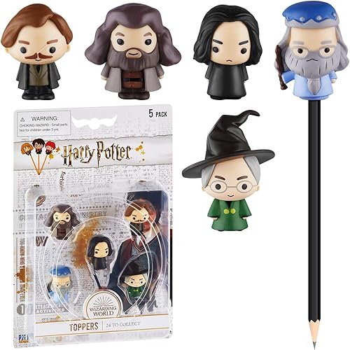 Miniatura 2 de PMI juego de 5adornos de Harry Potter para lápices, juguetes coleccionables de cloruro de polivinilo suave, regalo, figuras para escribir,