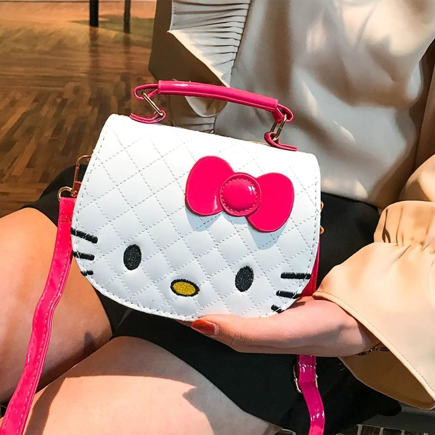 Cute White Cat Purse | Kawaii Crossbody Bag for Girls and Women | Adorable Kitty Wallet Handbag - Image 5