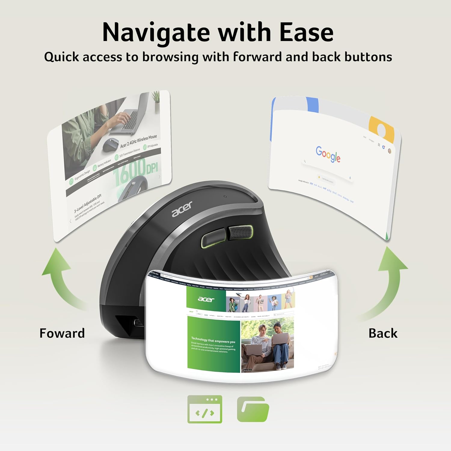 Navigate with ease using side buttons