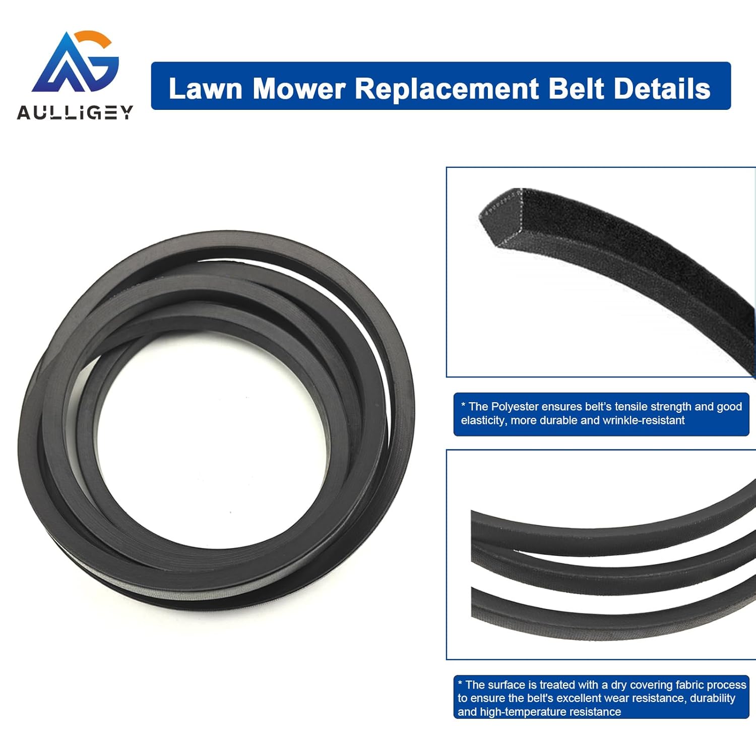 Lawn Mower 1-653368 Deck Belt for Exmark 653368 116-3455 Lazer Z CT HP 52" Deck, for Husqvarna 54" Deck RZ2454 RZ5424 LSZ4622 LSZ5422 Zero Turn Mower 539-114557 Belt 114557 (5/8"x154")