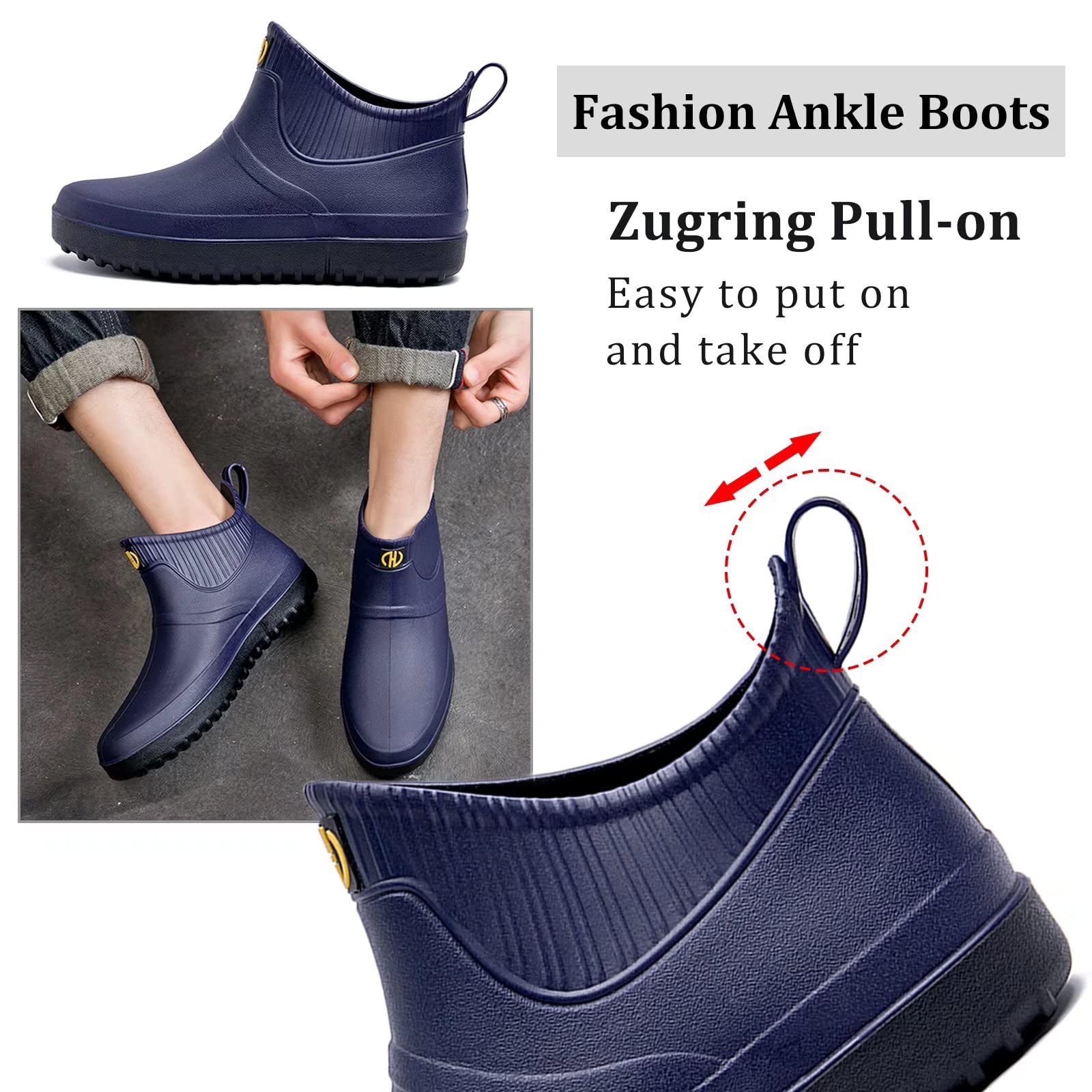 Męskie Krótkie Buty gumowe Buty Wodoodporne Buty