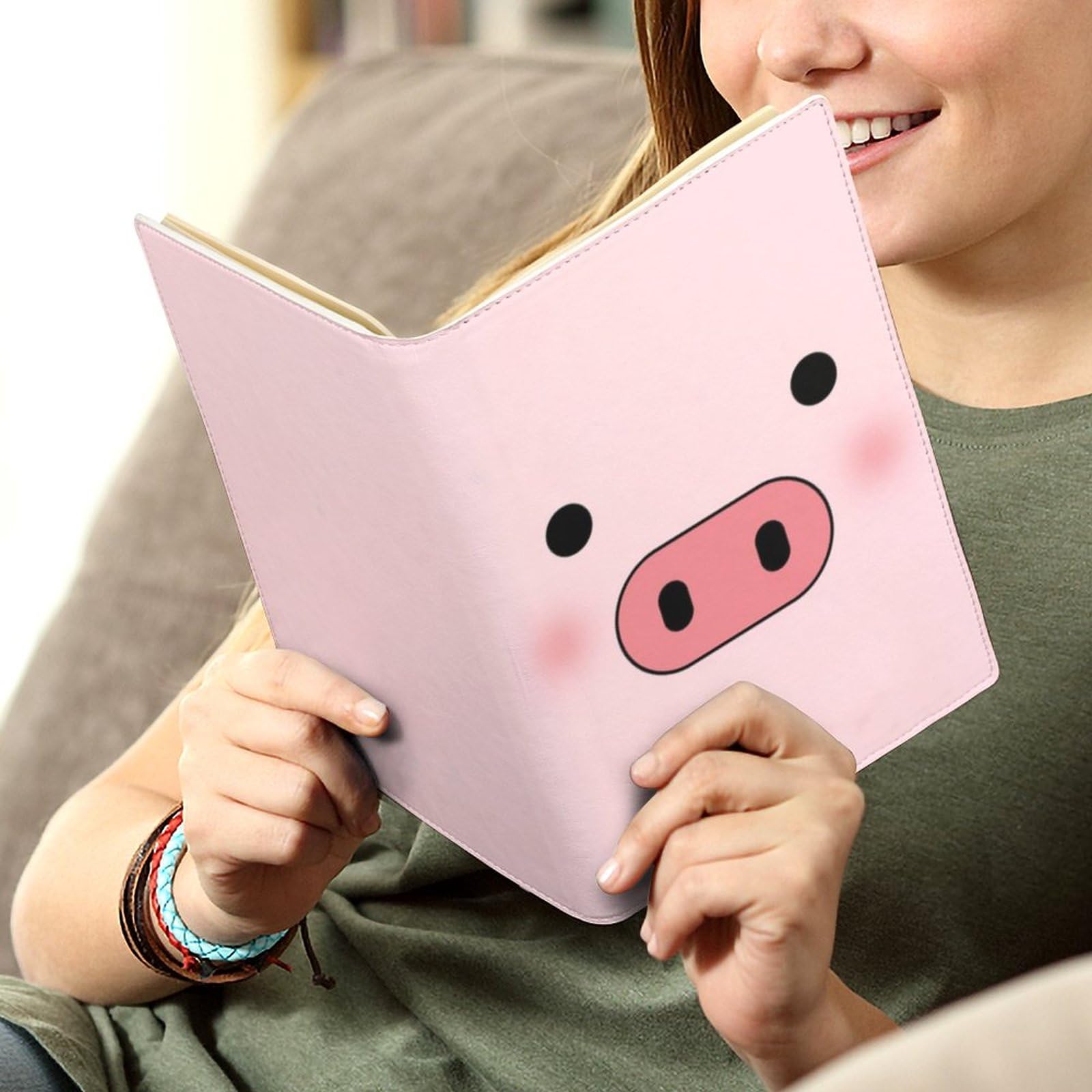 Amazon.co.jp: ブックカバー 動物柄 豚 文庫 A5 PU レザー 文庫本