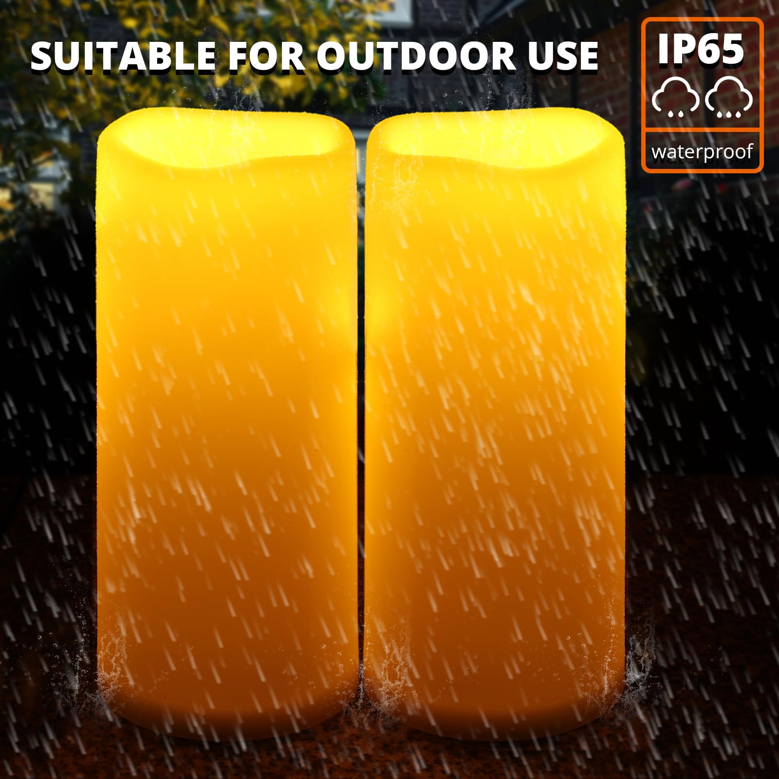 NURADA Velas grandes sin llama para exteriores de 12 x 5 pulgadas, vela parpadeante LED impermeable, funciona con pilas, con control remoto y temporizador para decoración de faroles de patio, porche,