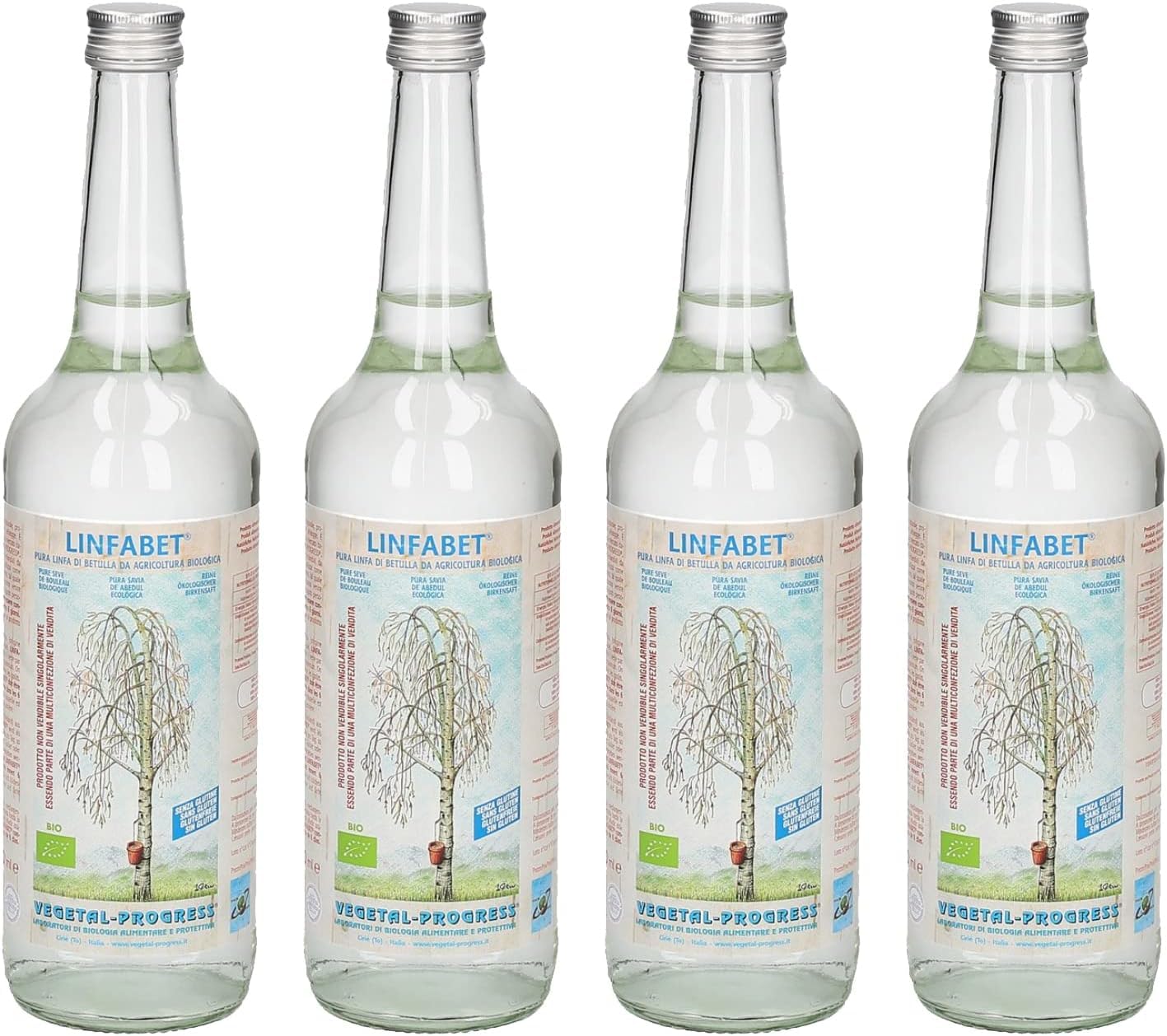 Vegetal Progress - Linfabet - Linfa di Betulla - 4 bottiglie da 700 ml (3+1 gratuita)