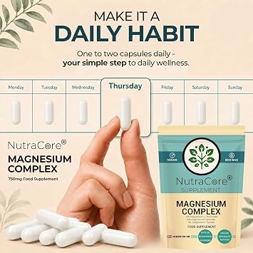 Magnesium Complex | Magnesium Glycinate | 180 Vegan Caps | Made