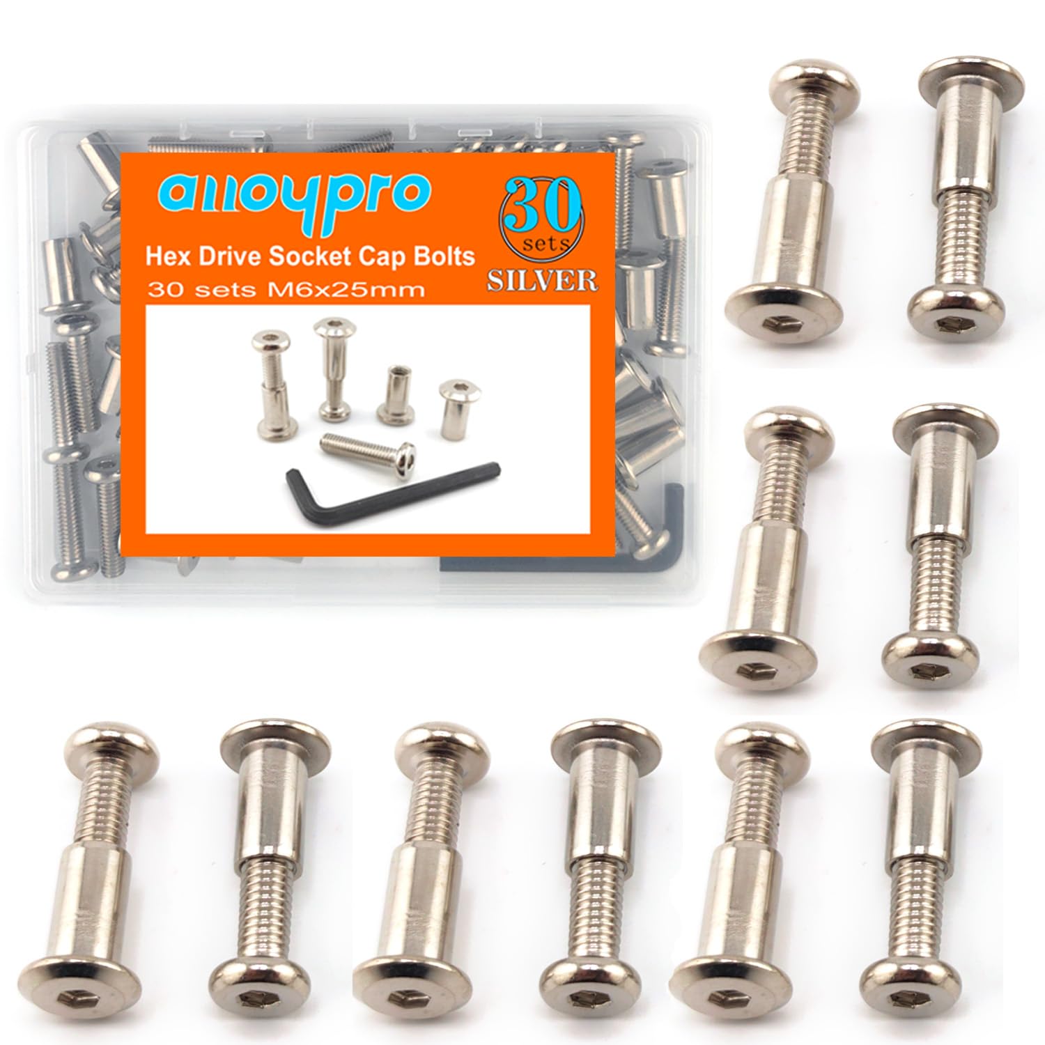 M6 Hex Drive Screws - 30-Piece Set -15