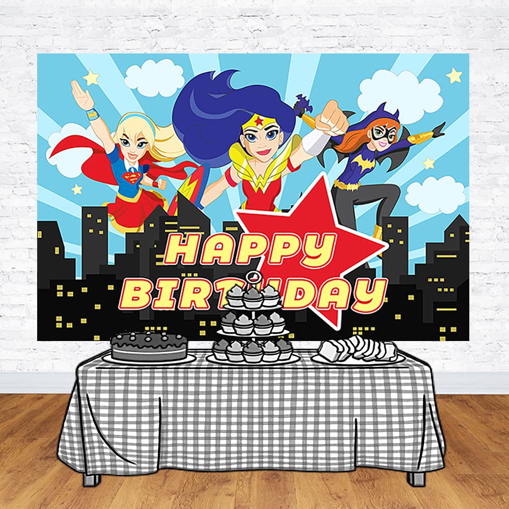 Superhelden-Hintergrund Für Geburtstags-Party - 1,5 X 0,9 M Blauer Banner Für Babyparty & Dekoration