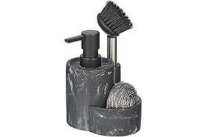 mDesign Kitchen Sink Pump and Storage Caddy Tray Set for Counter -...