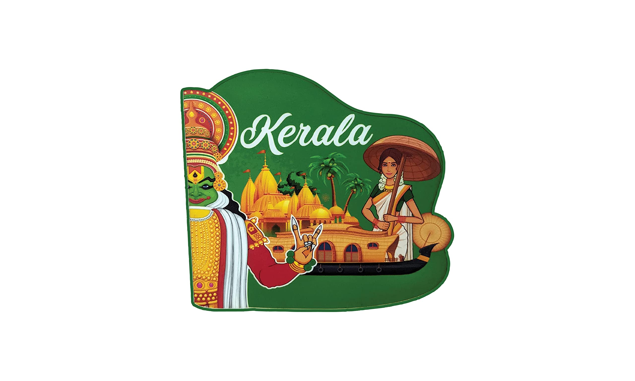 Kerala Fridge Magnets Home Kitchen Souvenir/Gift/Fridge Refrigerator Decorations -Wooden Multicolor Fridge Magnets (4 x 3.5 Inch) Pack of 1 (B0BNNT35BS) Amazon Price History, Amazon Price Tracker